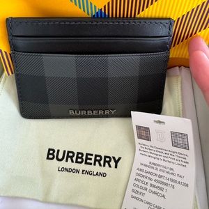 Burberry Check and Leather Card Case/Wallet in Like New/Open Box Condition